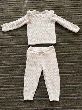 Gymboree Light Pink Cable-Knit Sweater and Pant Set